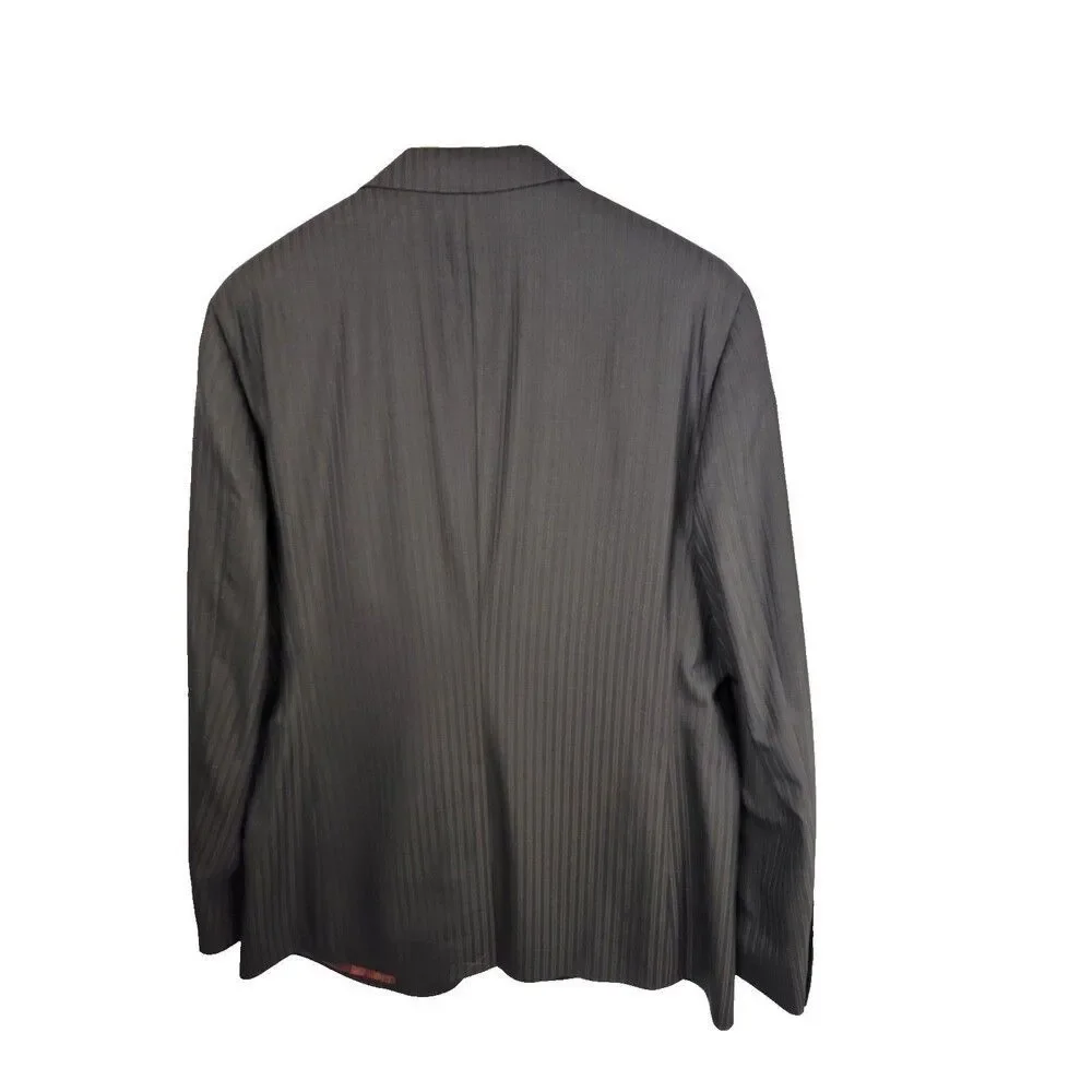 Ted Baker Endurance 44L Wool Pinstripe Blazer Jacket Black Gray with Red Jacqu